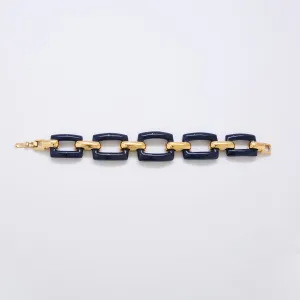 Vintage Monet Chunky Blue and Gold Bracelet