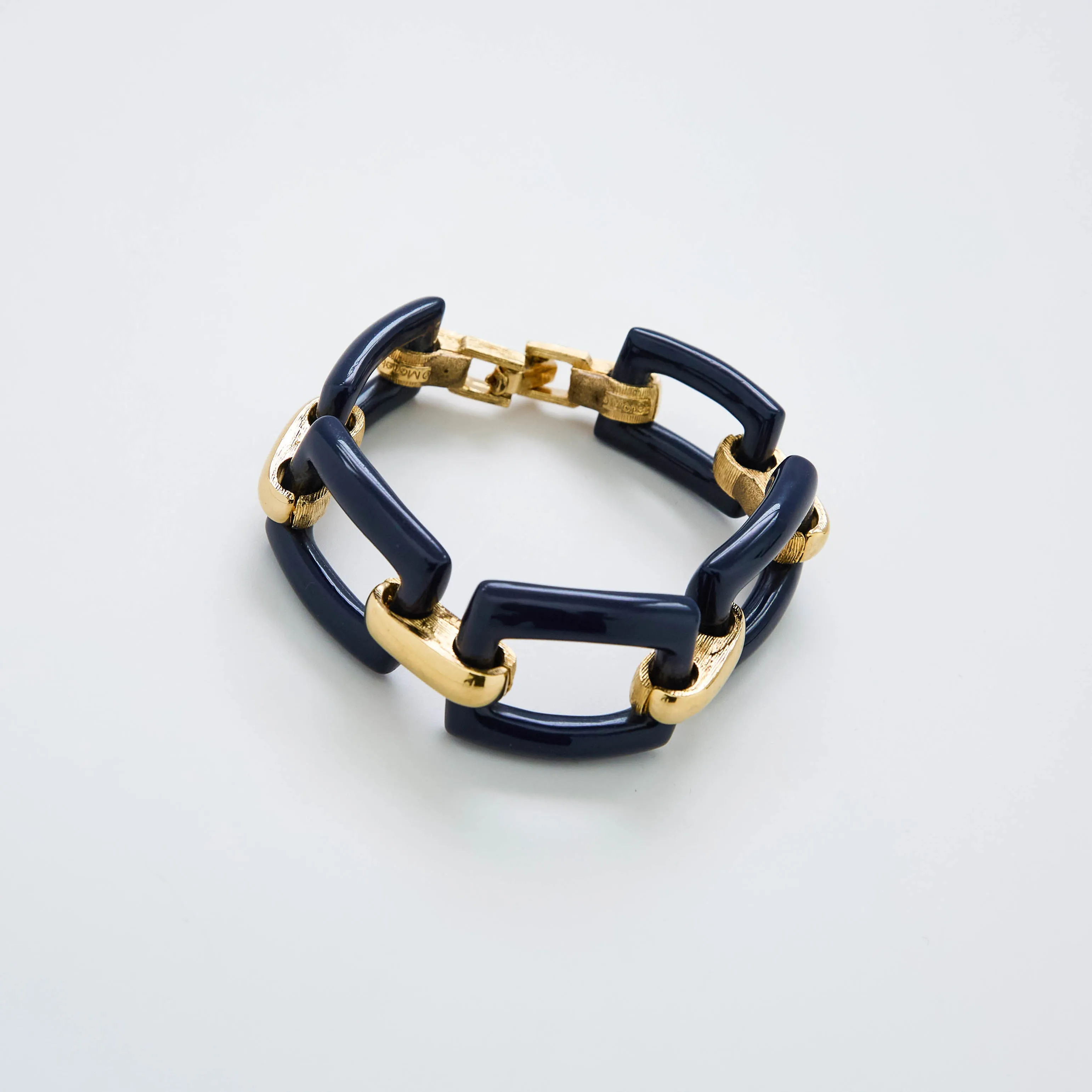 Vintage Monet Chunky Blue and Gold Bracelet