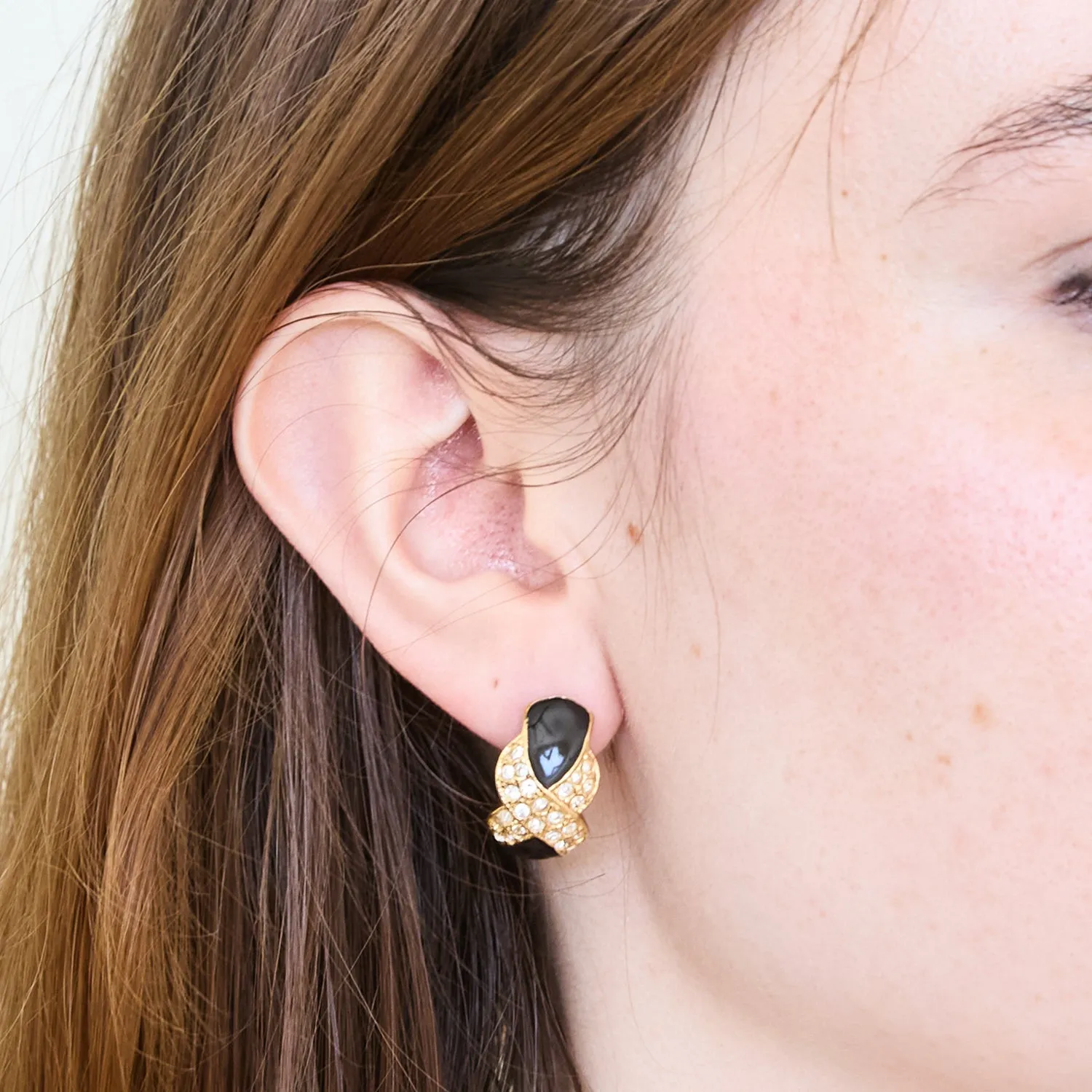 Vintage Roman Pave Earrings