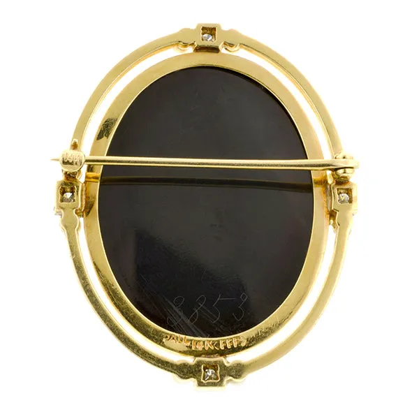 Vintage Sardonyx Cameo Brooch