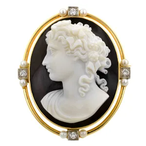 Vintage Sardonyx Cameo Brooch