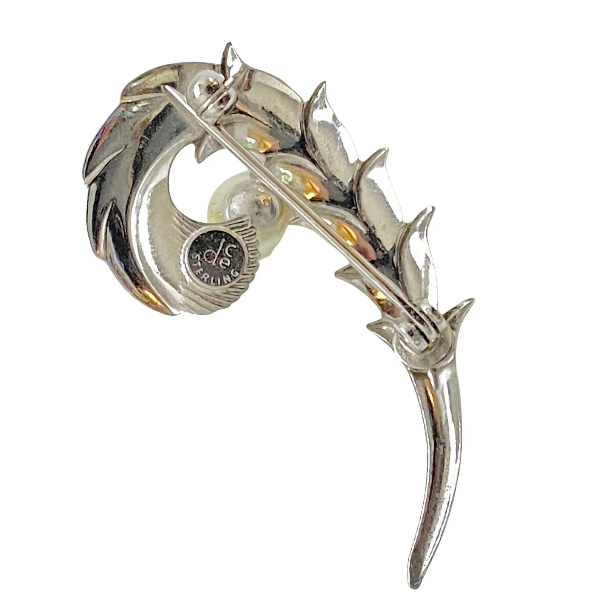 Vintage Sterling Silver and Cultured Pearl Brooch