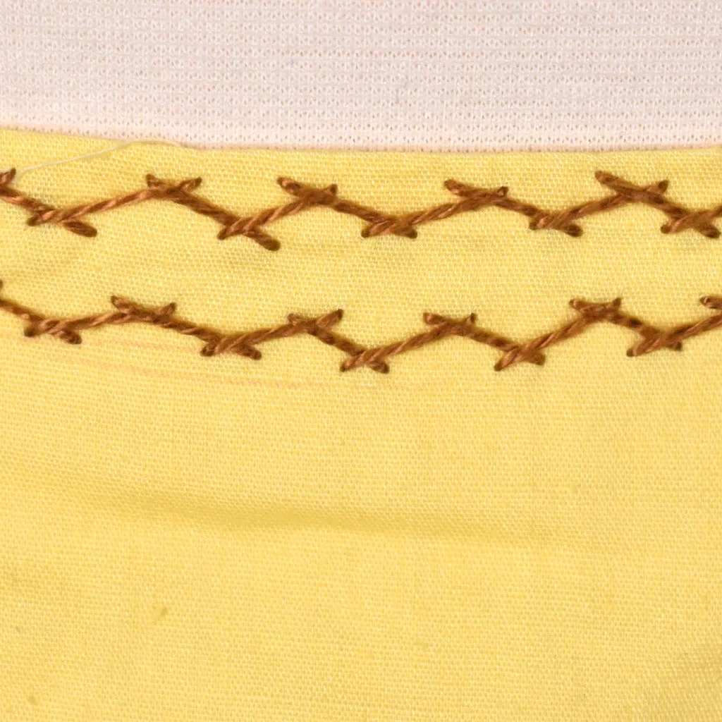 Vintage Yellow & Brown Handmade Embroidered Apron