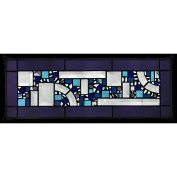 Violet Border Geometric Stained Glass Window Panel by Edel Byrne
