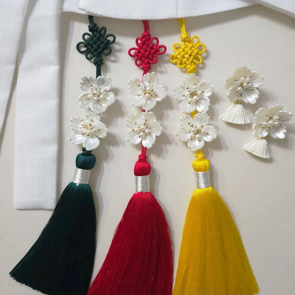 Vivid Luxe Pearl Floral Tassel Norigae