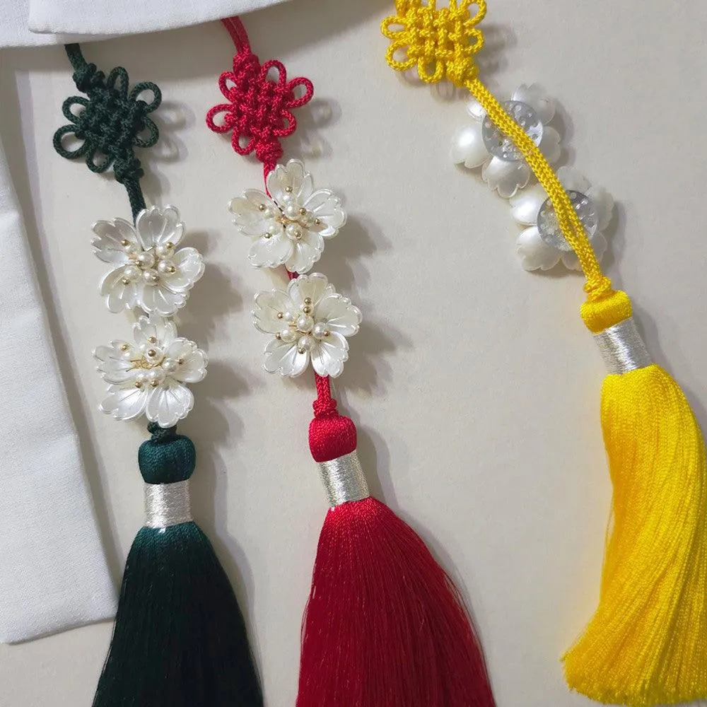 Vivid Luxe Pearl Floral Tassel Norigae