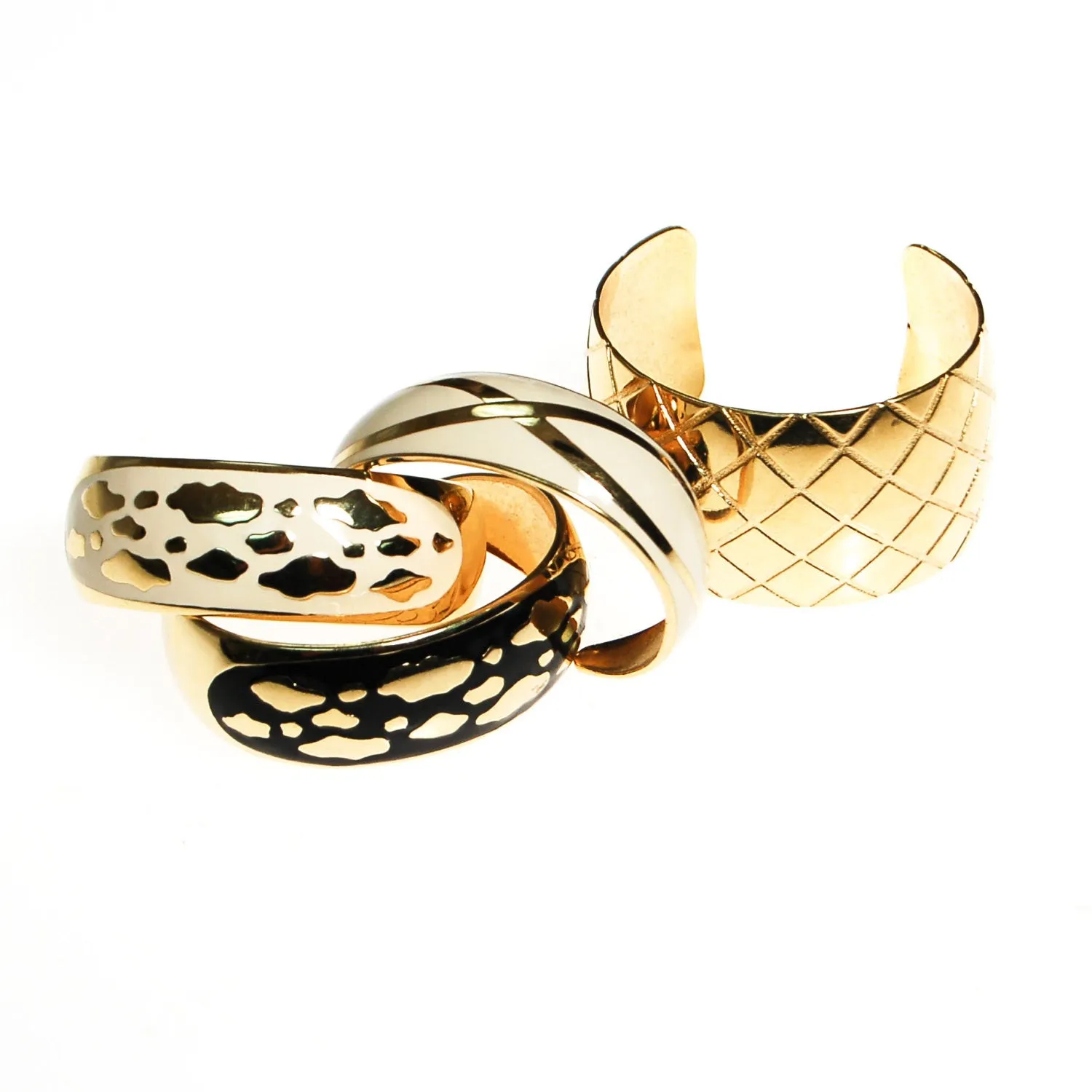 White and Gold Cuff Bracelet