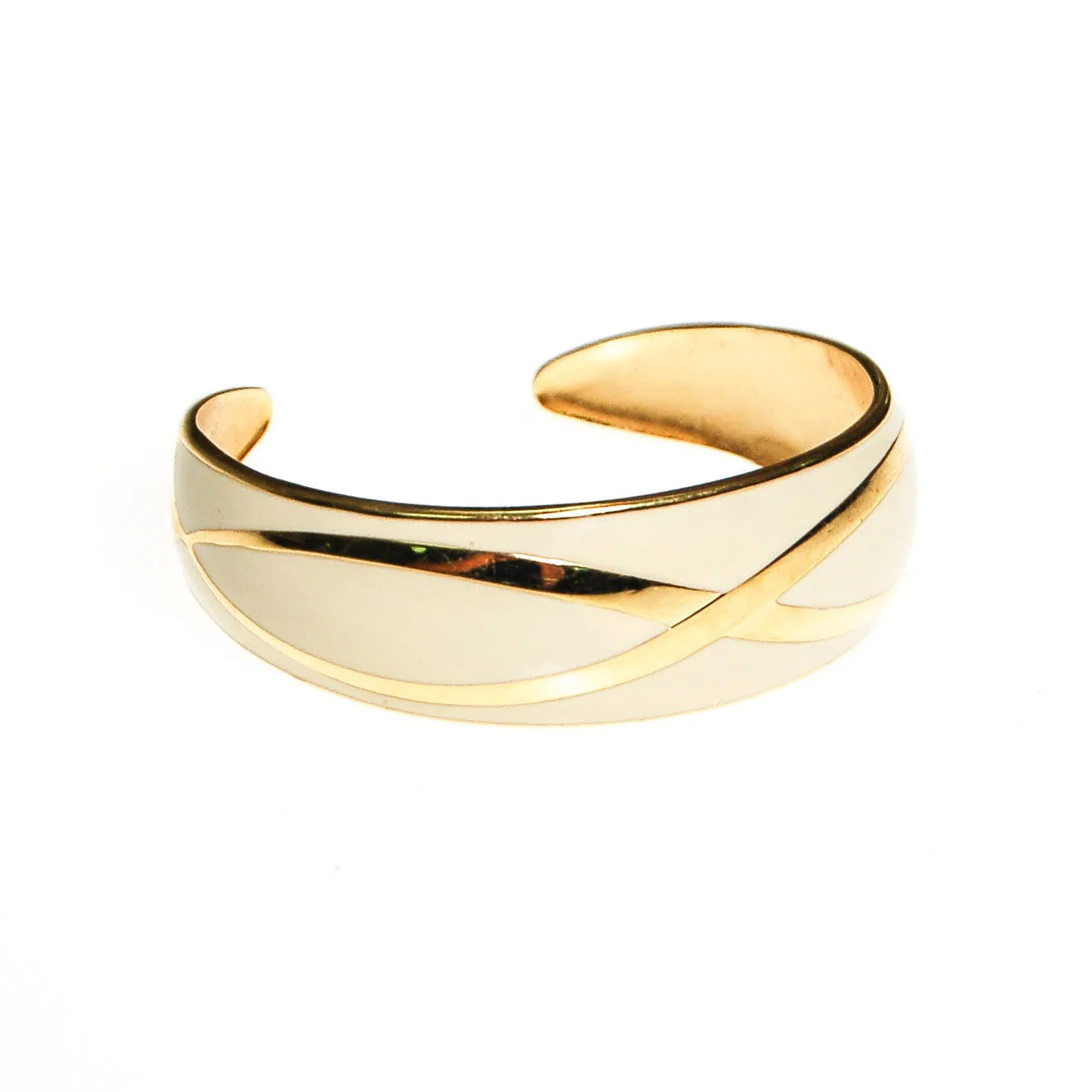 White and Gold Cuff Bracelet