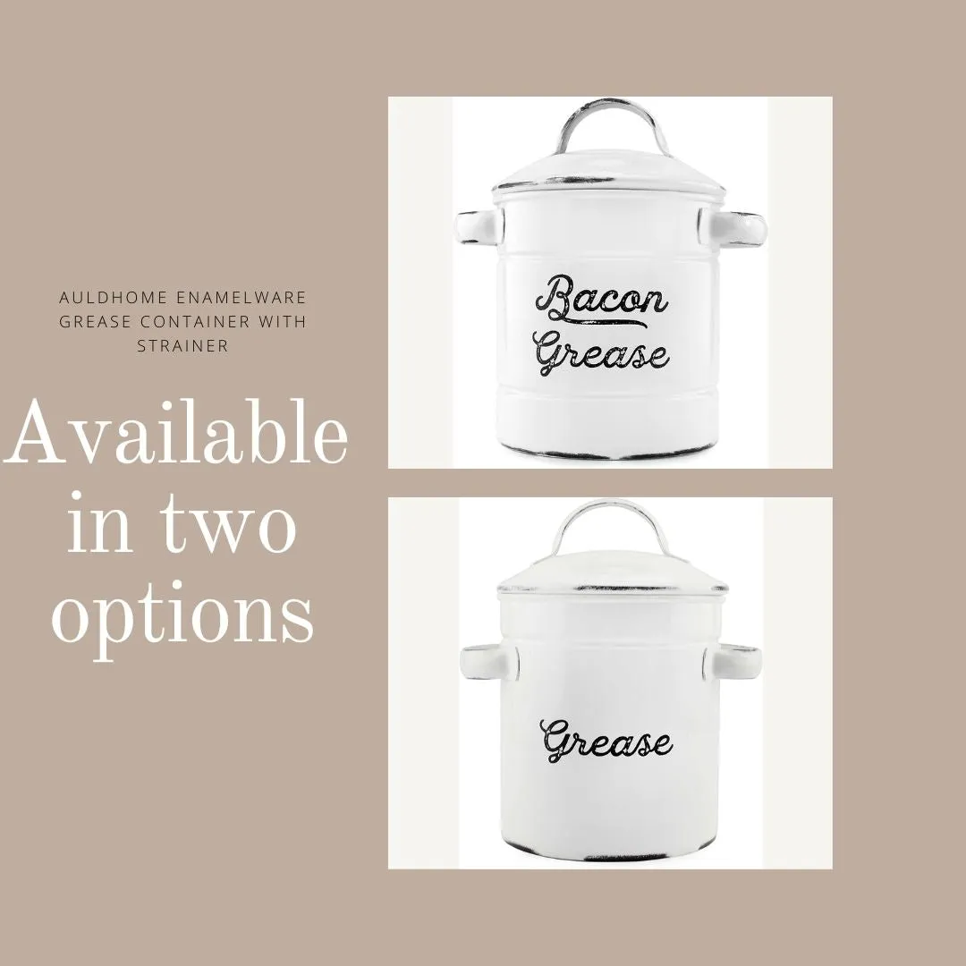 White Enamelware Grease Container (Case of 24)