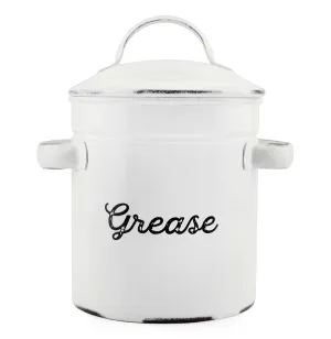 White Enamelware Grease Container (Case of 24)