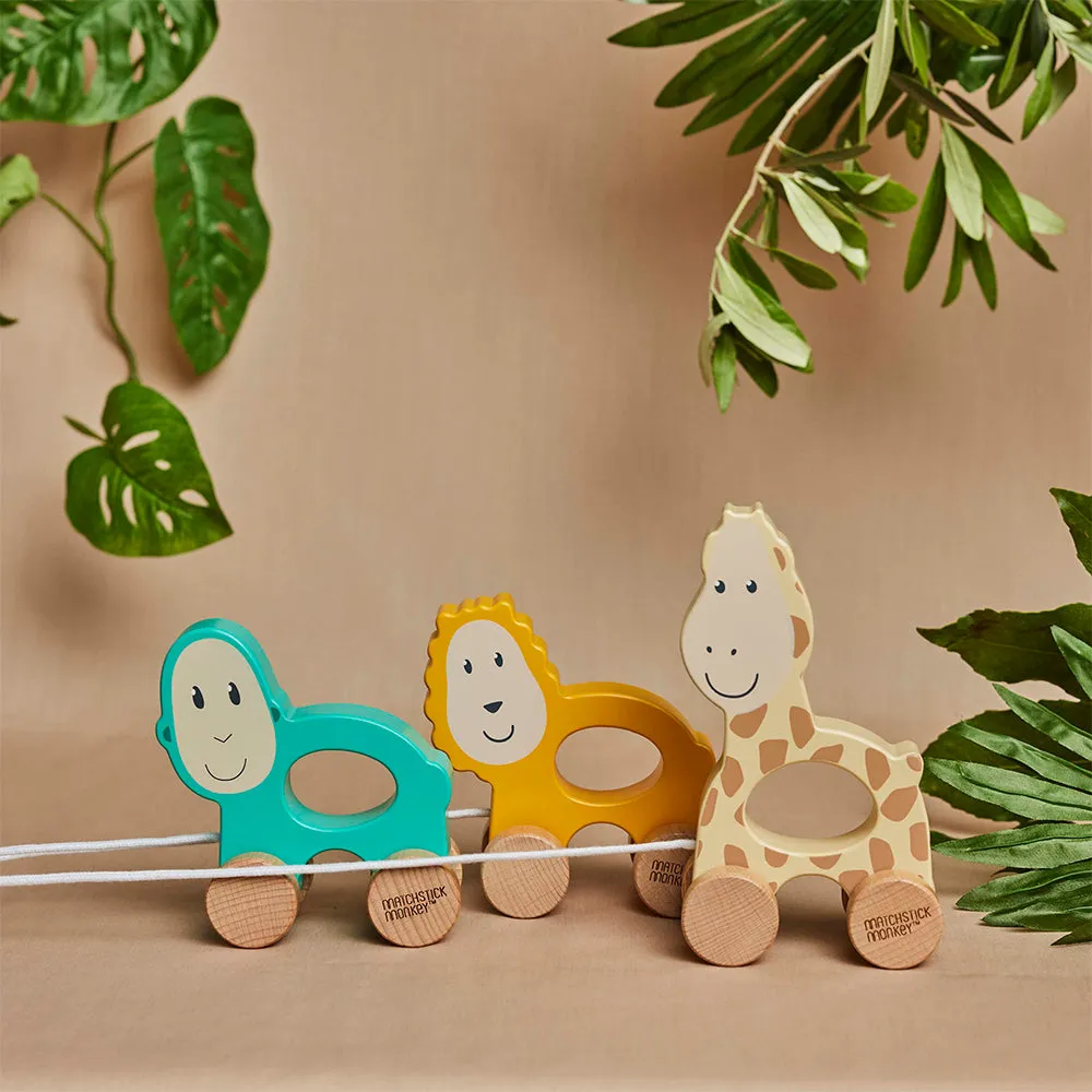 Wooden Pull Along Toy Monkey