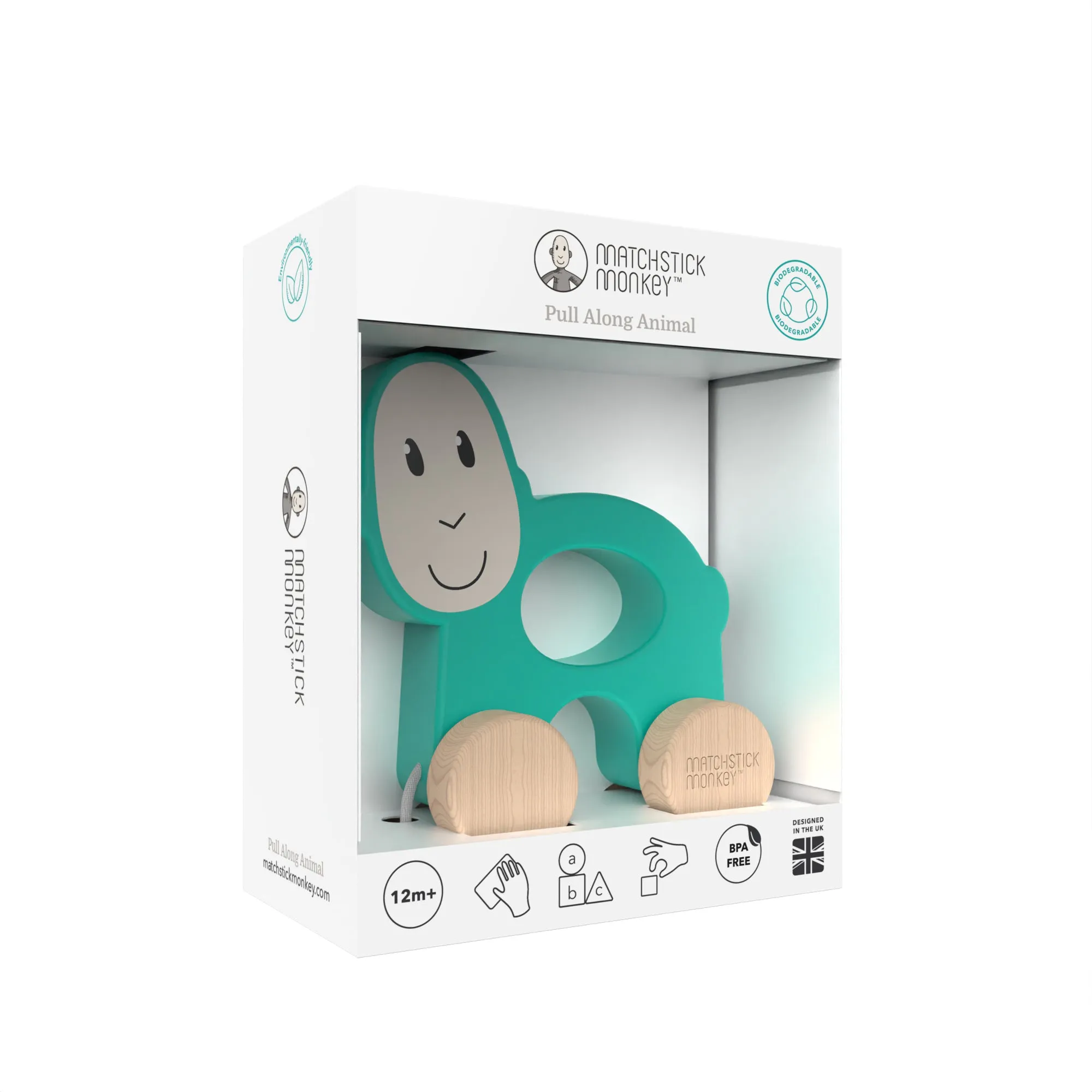 Wooden Pull Along Toy Monkey