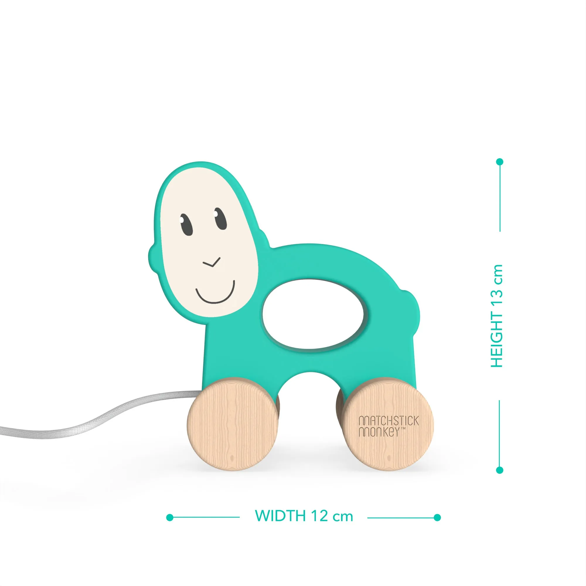 Wooden Pull Along Toy Monkey
