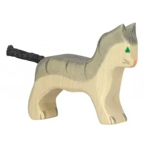 Wooden Toys Cat, Small, Grey