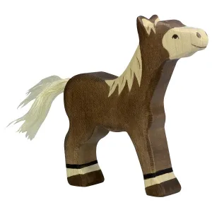 Wooden Toys Foal, Standing, Dark Brown