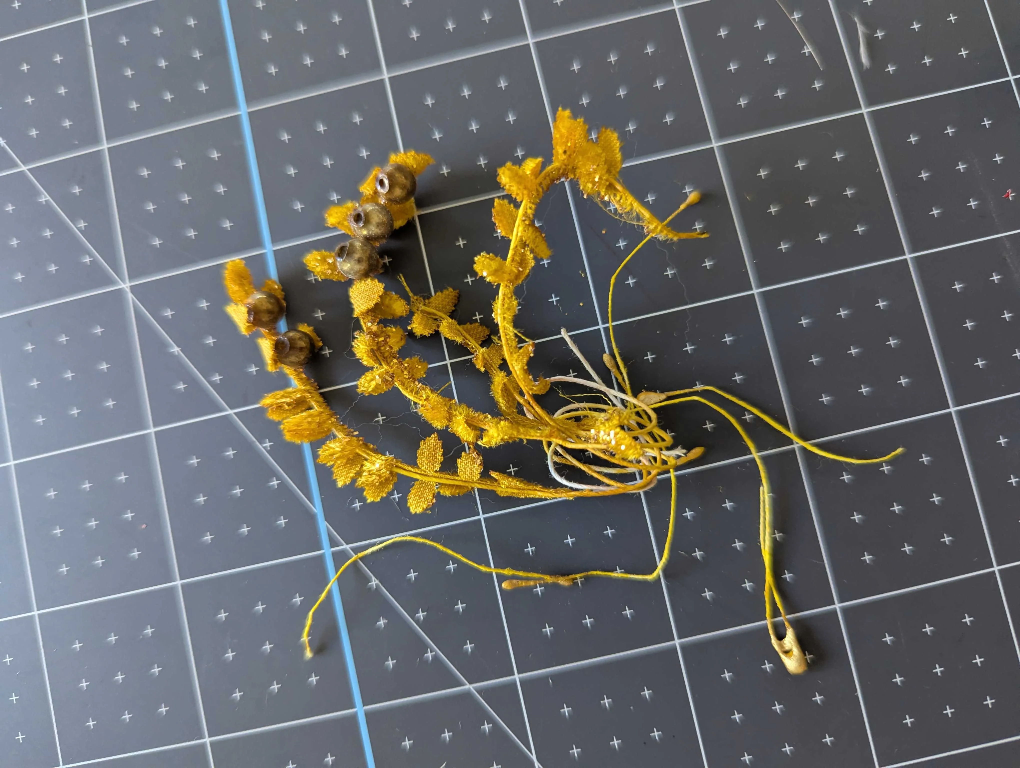 Yellow Floral Embellishment with Stamens