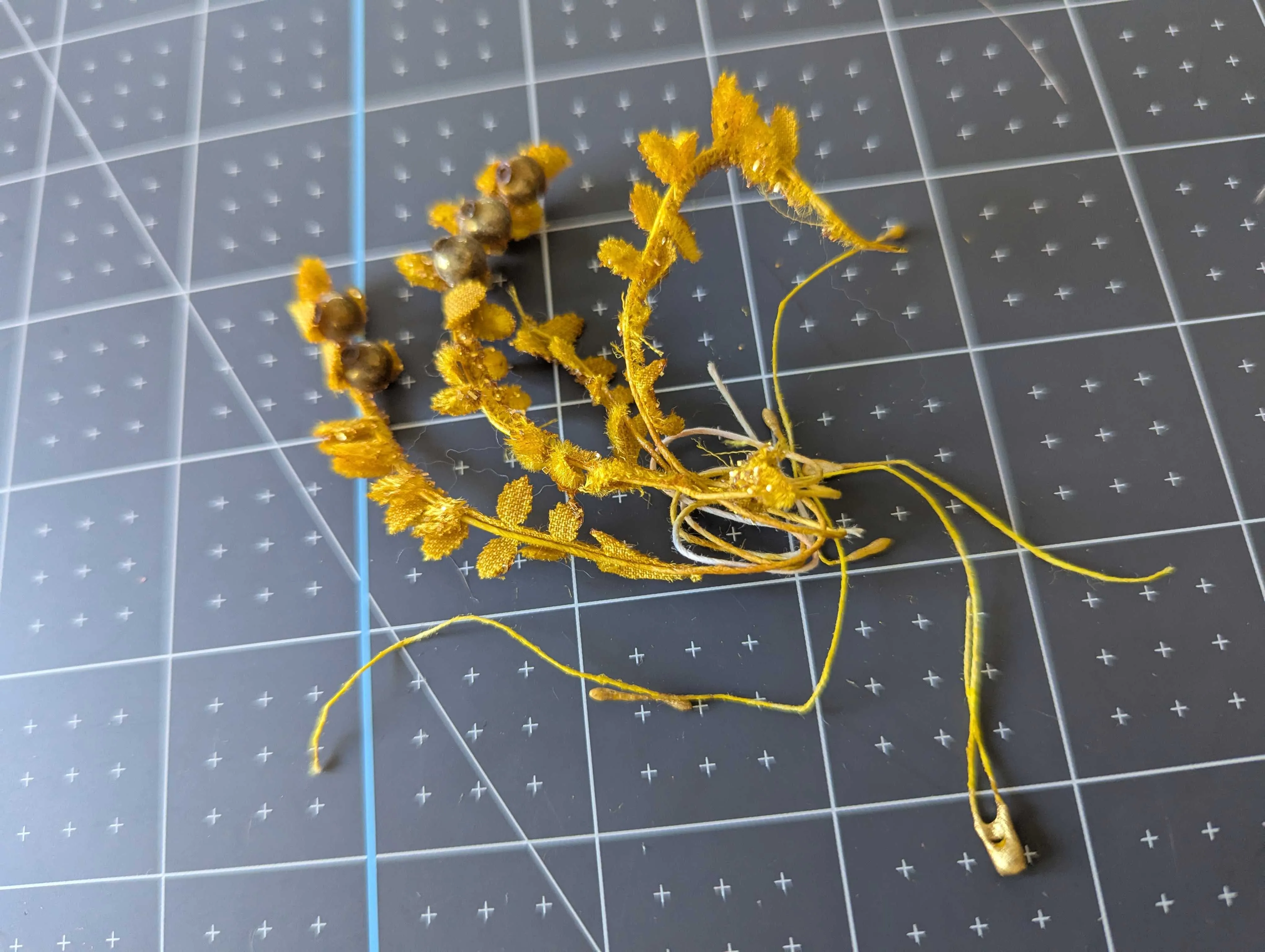 Yellow Floral Embellishment with Stamens