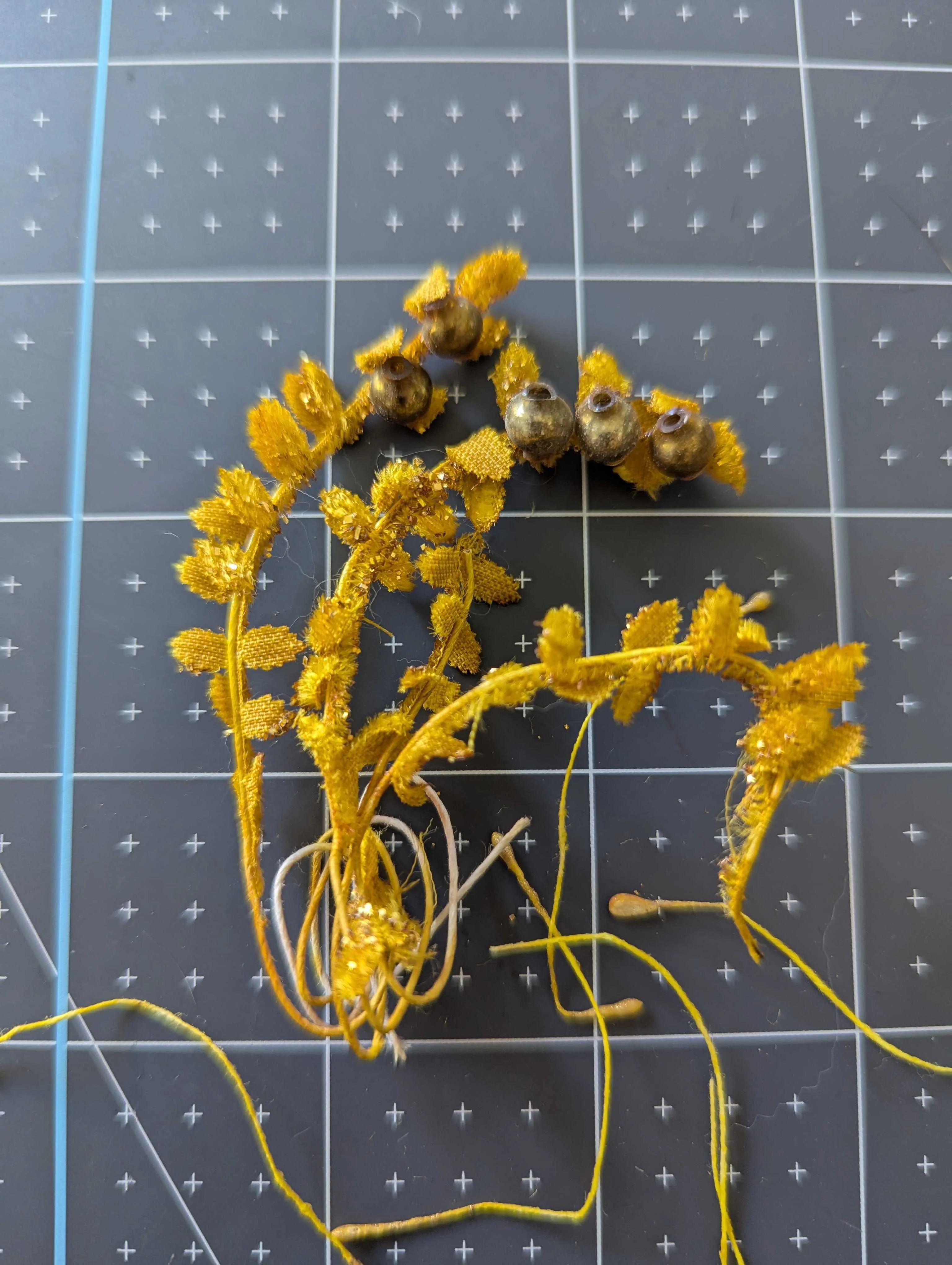Yellow Floral Embellishment with Stamens