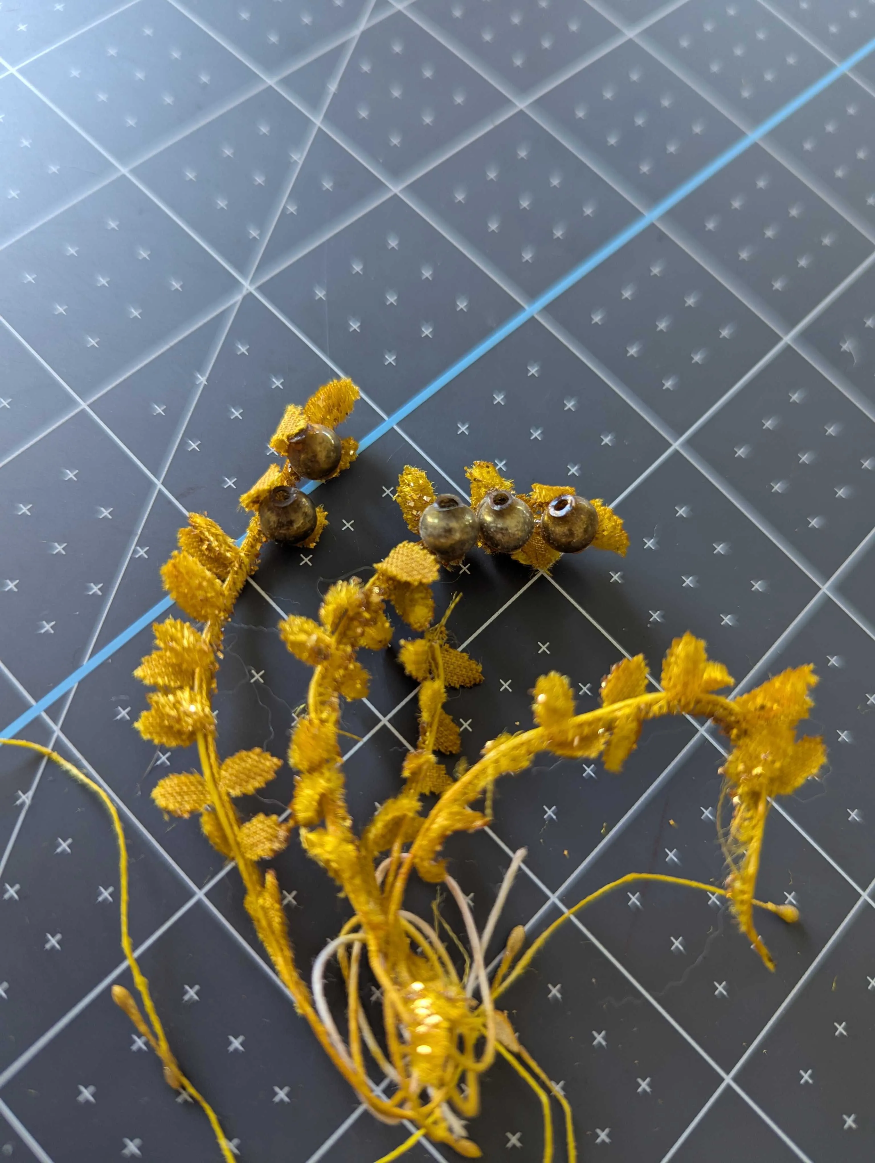 Yellow Floral Embellishment with Stamens