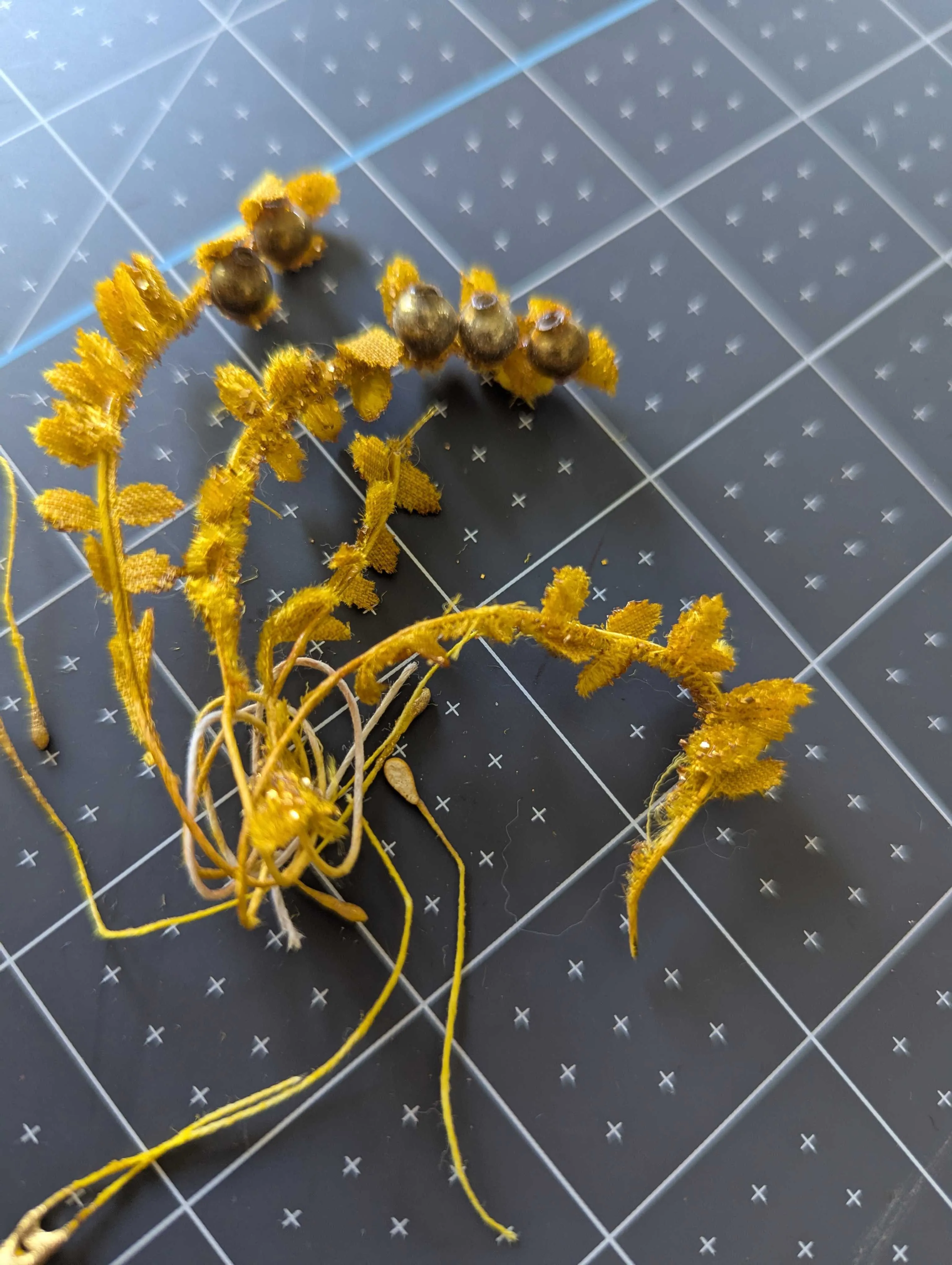 Yellow Floral Embellishment with Stamens