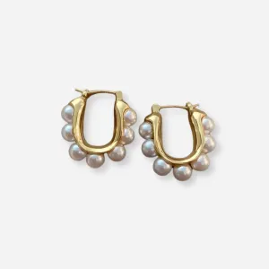 Zara Elegant Pearl Hoops